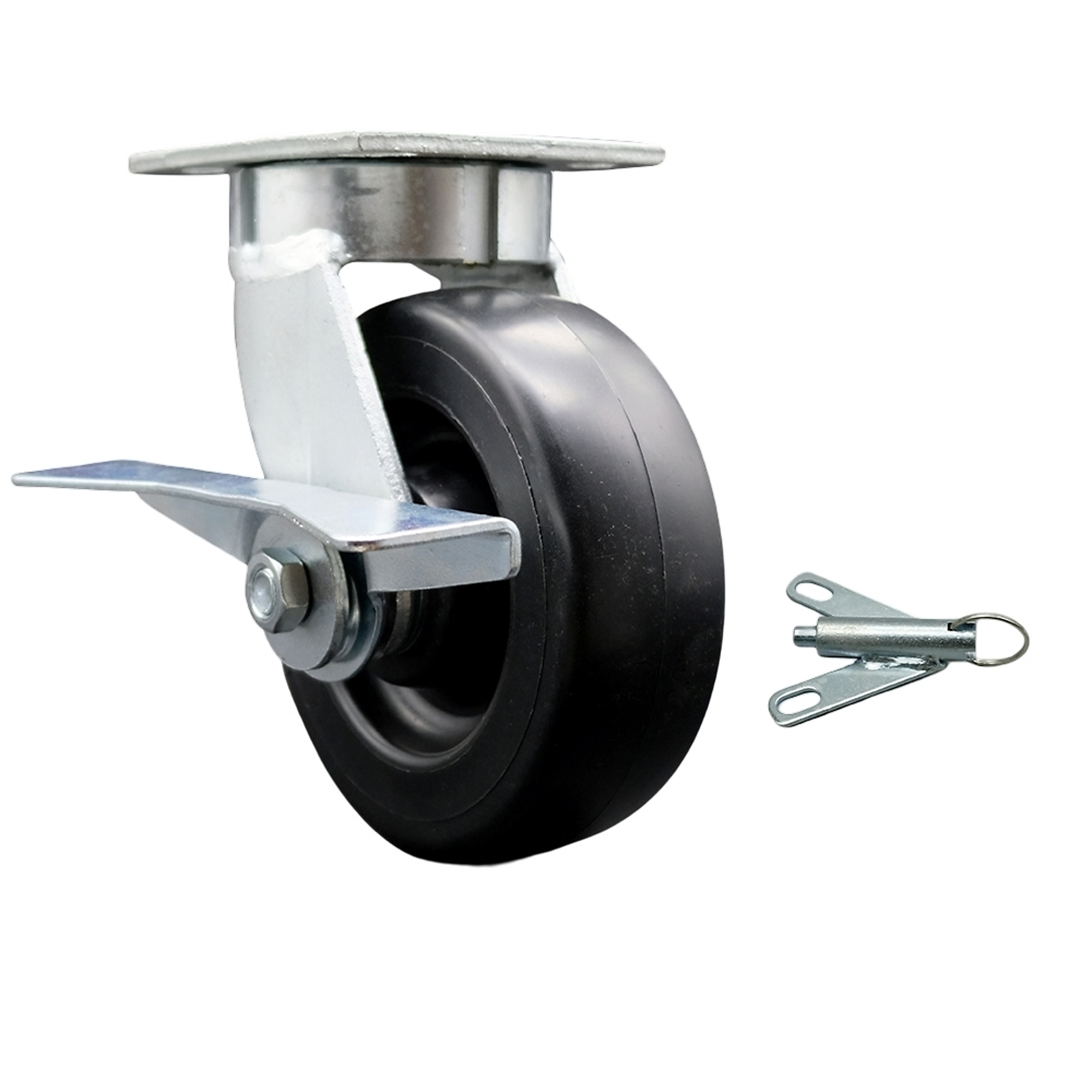 Service Caster, 6in. x 2in. Plate Caster, Wheel Diameter 6 in, Caster Type Swivel, Package (qty.) 1, Model# SCC-KP30S620-POR-SLB-BSL